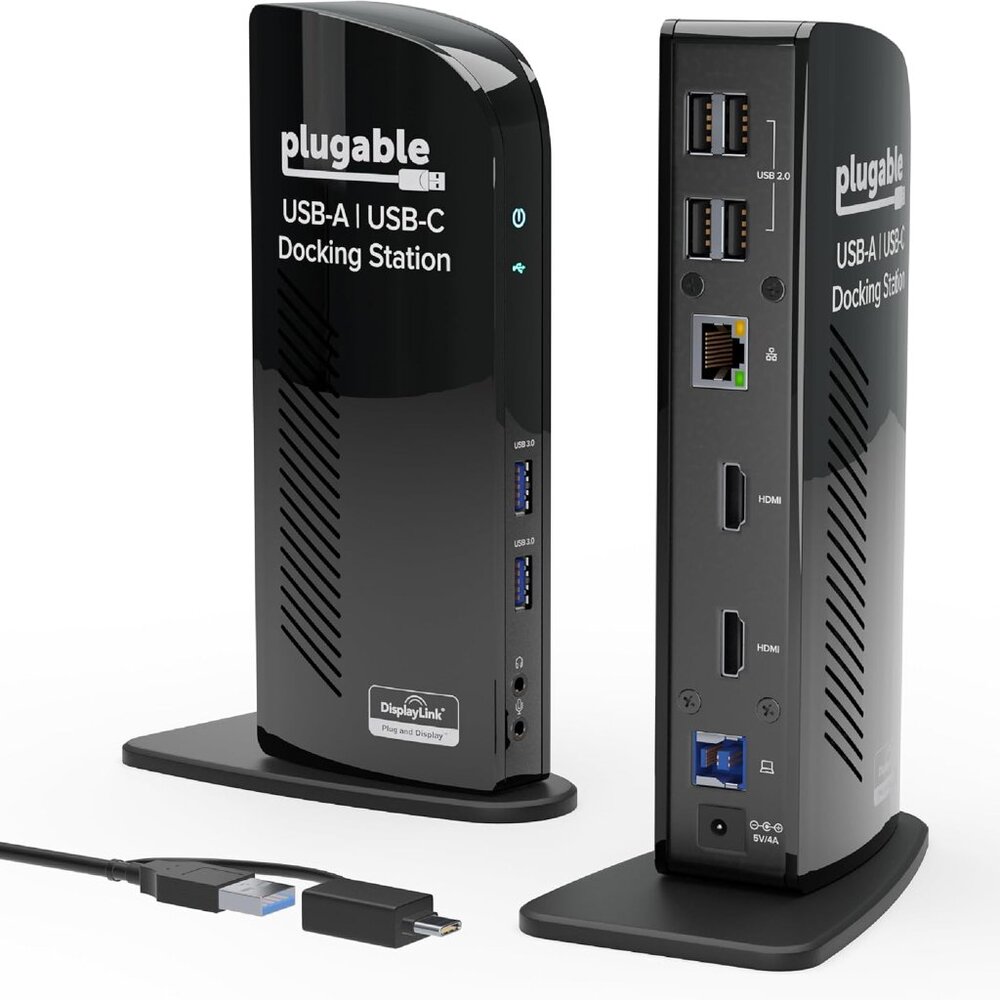 Black USB-A USB-C Docking Station